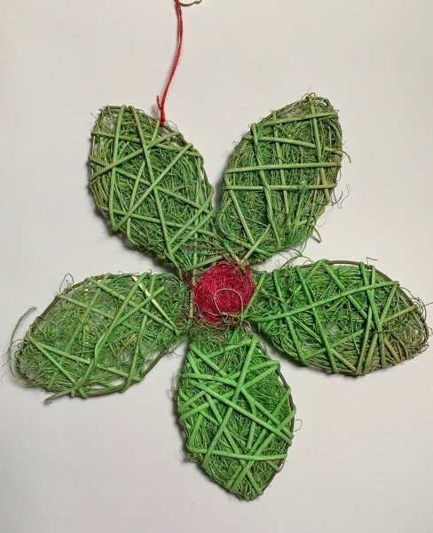 Blume Rattan/Sisal, apfelgrün-malve